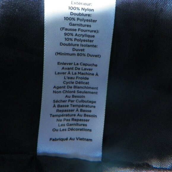 Women's S Talbots Petite Down Puffer Coat Parka Adj Waist Hood Black - Picture 8 of 13